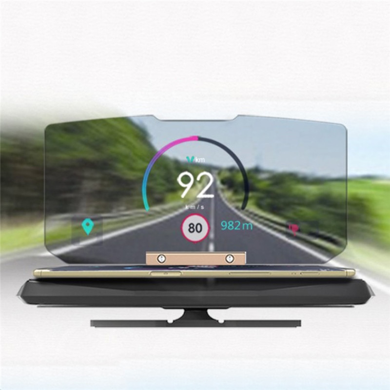 Proyector Universal de parabrisas para coche HUD Head Up soporte para teléfono móvil multifunción de 6,5 pulgadas para teléfono inteligente
