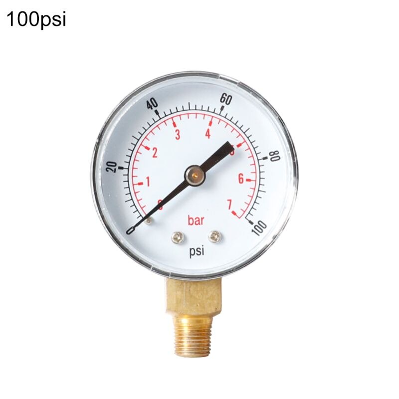 Trykkmåler 52mm 1/4 "bspt vertikal 15,30,60,100,150,300 psi & bar bunnfeste: Grønn