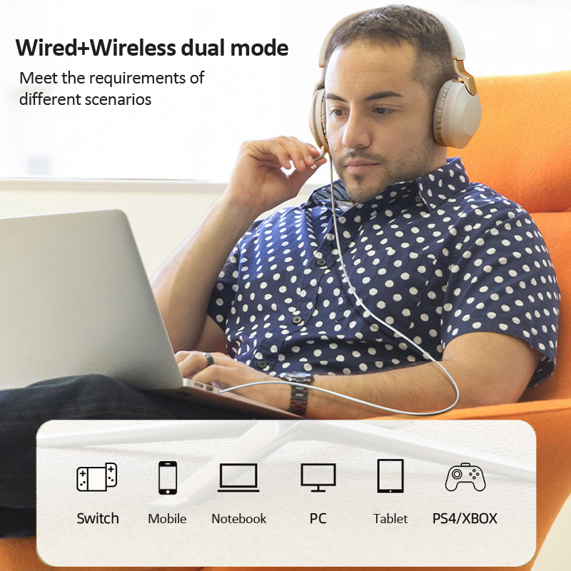 Bezprzewodowy zestaw słuchawkowy Bluetooth z mikrofonem Zestaw głośnomówiący HIFI Stereo BT5.1 Słuchawki douszne do rozmów i muzyki