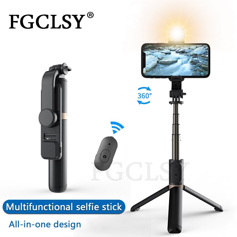 Fgclsy Aluminium Handheld Monopod Draadloze Bluetooth Selfie Stick Opvouwbare Statief Met Schoonheid Vullen Licht Remote Shutter