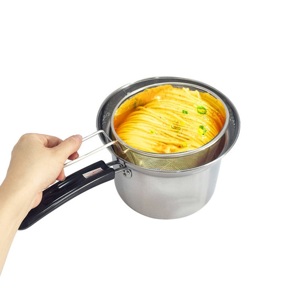 18cm Rvs Melk Pan Koken Pot Noedels Pan met Deksel Steelpan met Filter Huis Keuken Accessoires