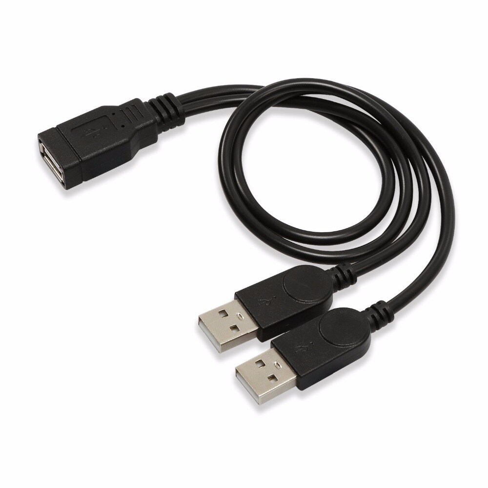 USB 2,0 A hembra A doble USB Macho Jack Y Splitter cargador Cable