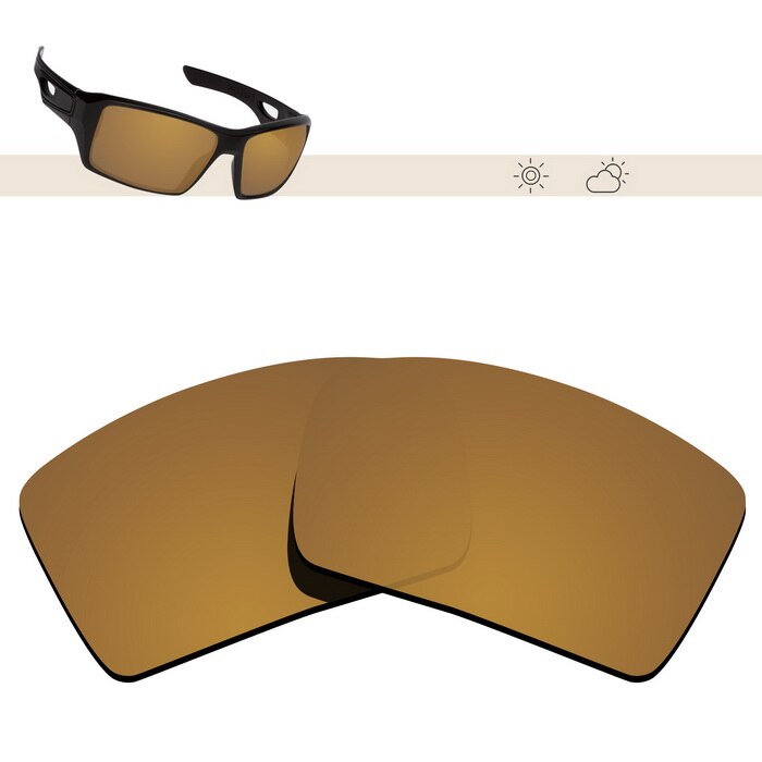 Glintbay Polarized Replacement Sunglasses Lenses for Oakley Eyepatch 2-Multiple Options: Bronze Gold Mirror