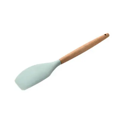 1PC Silicone Wood Turner Soup Spoon Spatula Brush Scraper Pasta Server Egg Beater Kitchen Cooking Tools Kitchenware Green/Pink: Blue