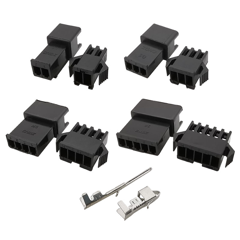200 Stks/doos Jst Sm 2.54Mm Mannelijke Vrouwelijke Behuizing Pin Header Connector 2/3/4/5 Pin 2.54Mm Krimp Terminal Elektrische Draad Connector Kits