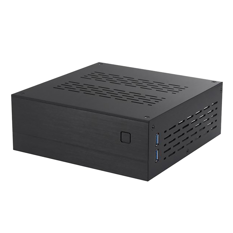 A01 Case HTPC Horizontal Computer Case ITX Mini Case Industrial Control Case Black Chassis Aluminum Upper Cover: Default Title