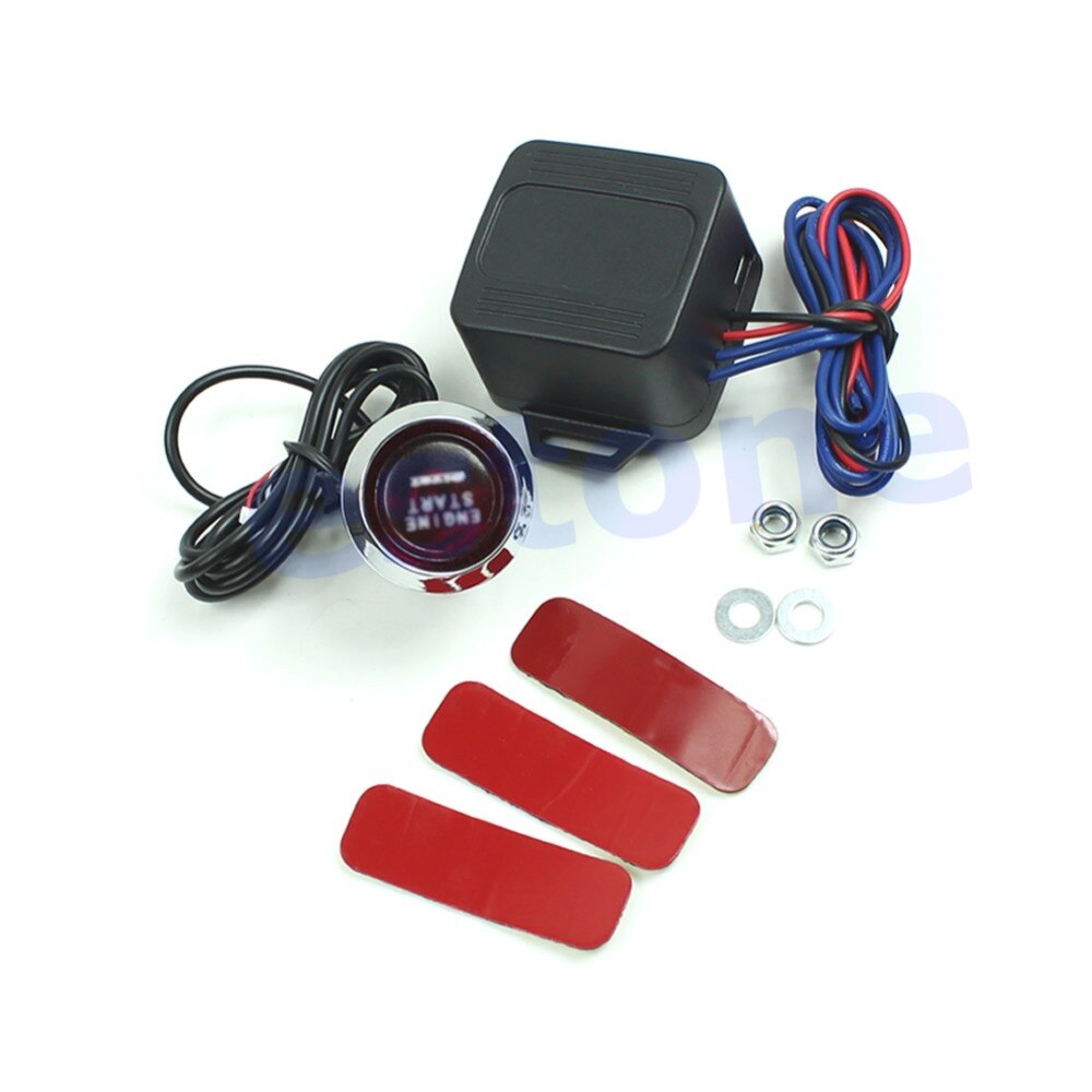 1 Set Universal 12V Car Engine Start Push Button Switch Ignition Starter Kit Red LED