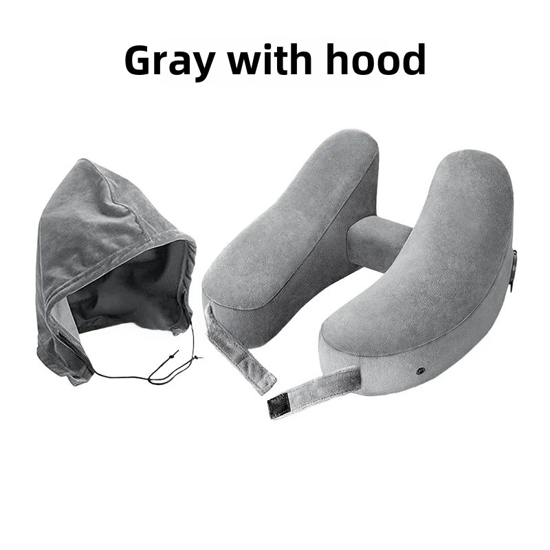 Przenośna podróżna nadmuchiwana poduszka strąk kark w kształcie litery H Wysokiej jakości poduszka podtrzymująca szyję w standardzie lotniczym dla niemowląt i dorosłych: Niebieski