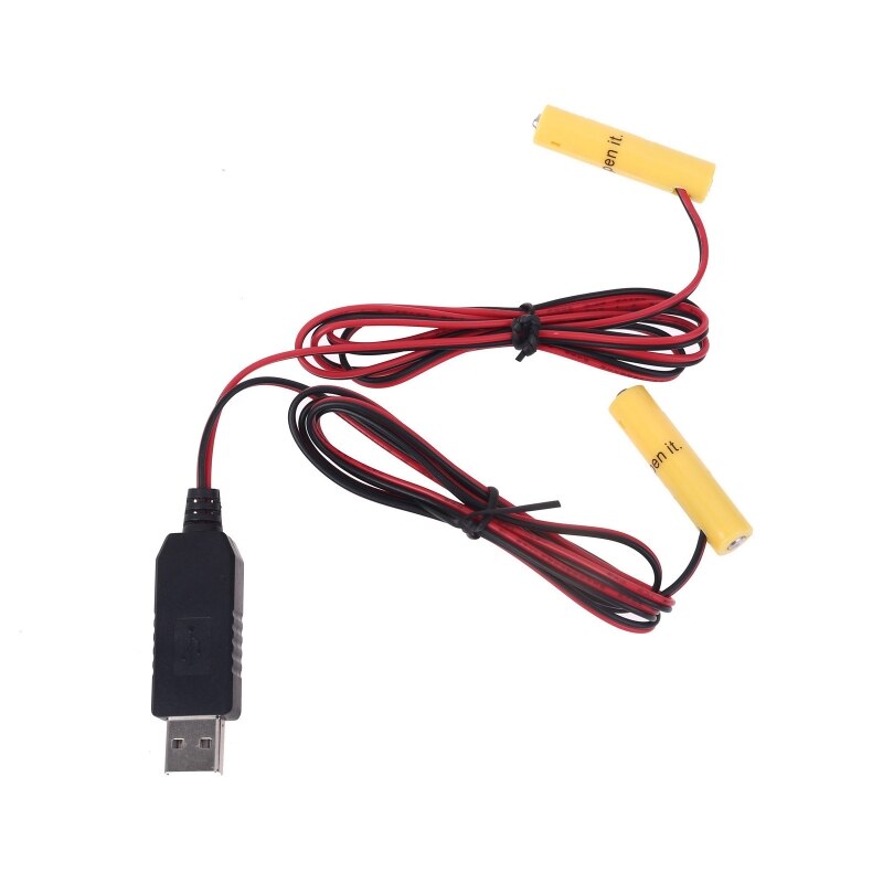 USB Mains Convert to 1.5V Dual AA AAA Battery Eliminator Can Replace 1pc Battery