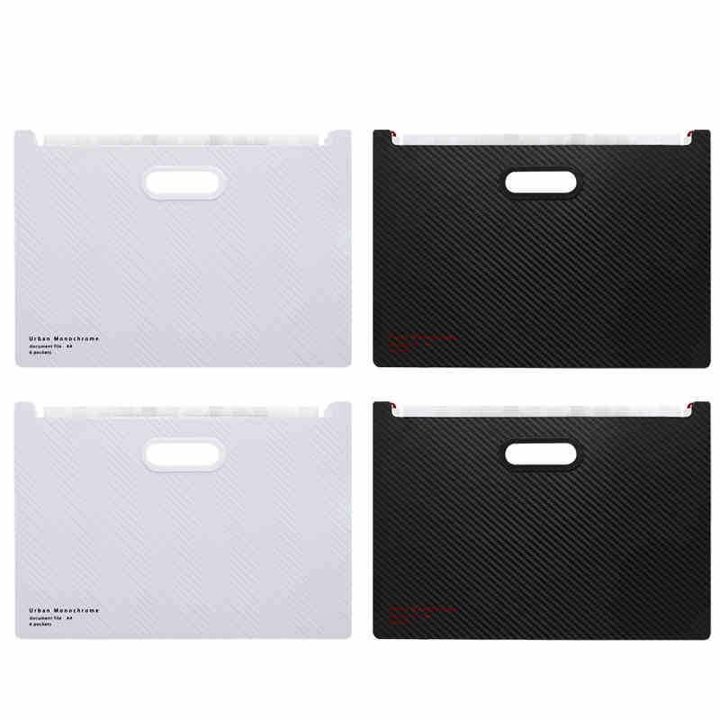 Black /White Vertical Horizontal Organ Bag Storage File Case A4 Multi-layer File Storage Office Supplies
