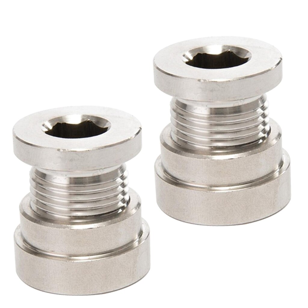 2 x O2 Oxygen Sensor Port Plug Adapters Dual Threaded Adapter