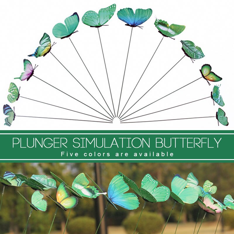 12pcs Beautiful Butterfly Garden Decor 3D Lawn Decoration for Lawn Craft Gardening Garden Ornament Flowerpot Insect