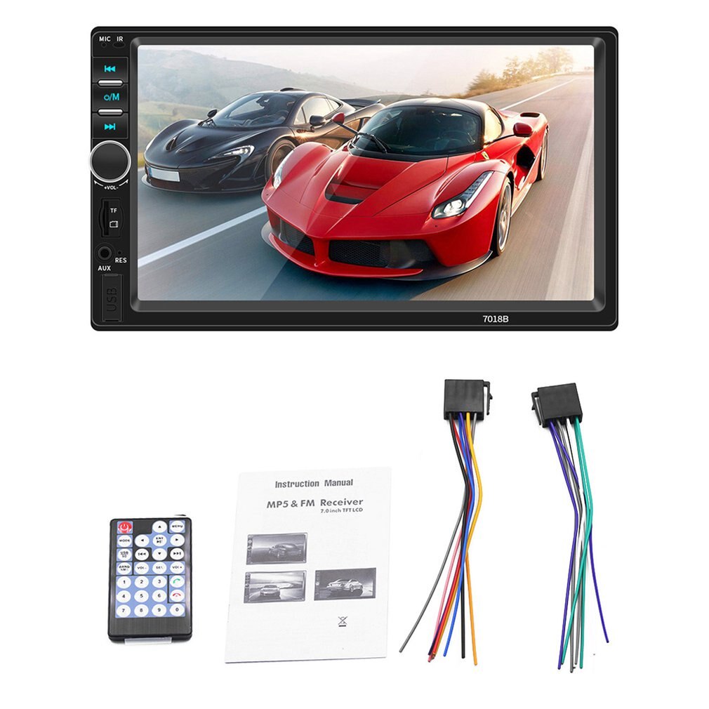 7" Car MP5 Player - HD 1024x600 - Connects to Android & Apple - Bluetooth Audio Video: 1