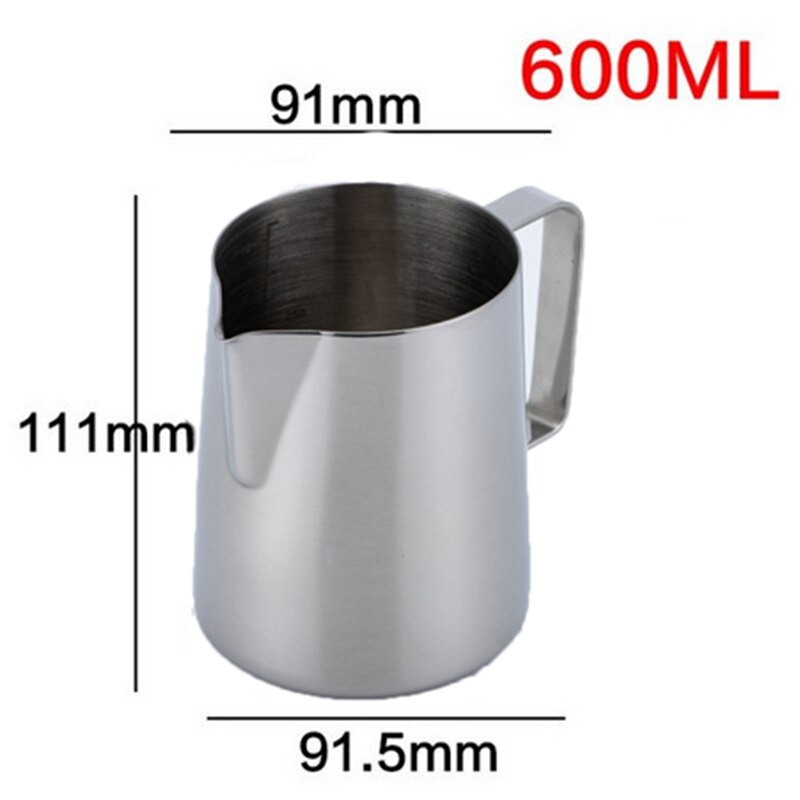 Cruche de cuisine en acier inoxydable, pichet à café expresso, pichet à lait artisanal, Barista: 600ml