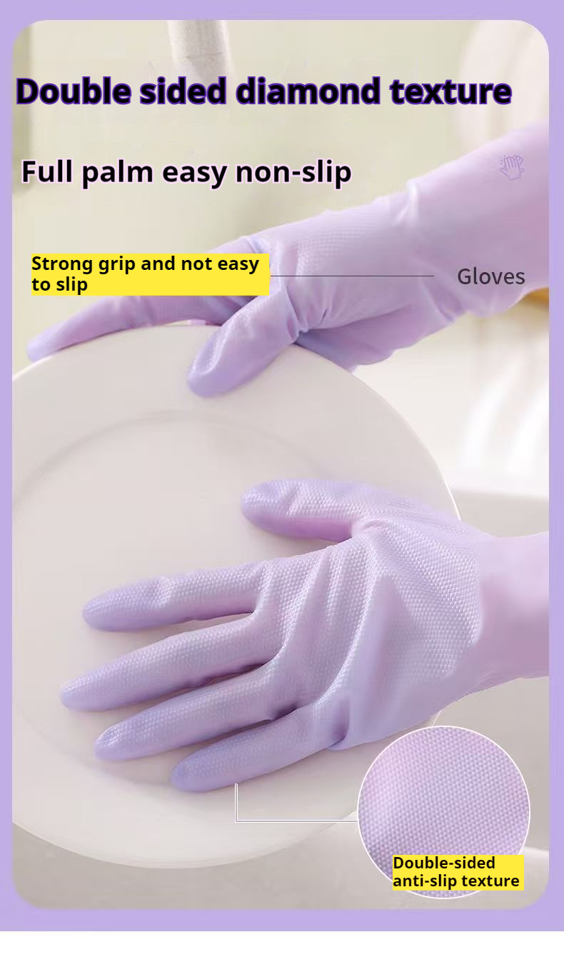 Household Gloves Non-slip Nitrile Gloves Kitchen Garden Laundry Dishwash Gloves Food Grade Protect Reuse