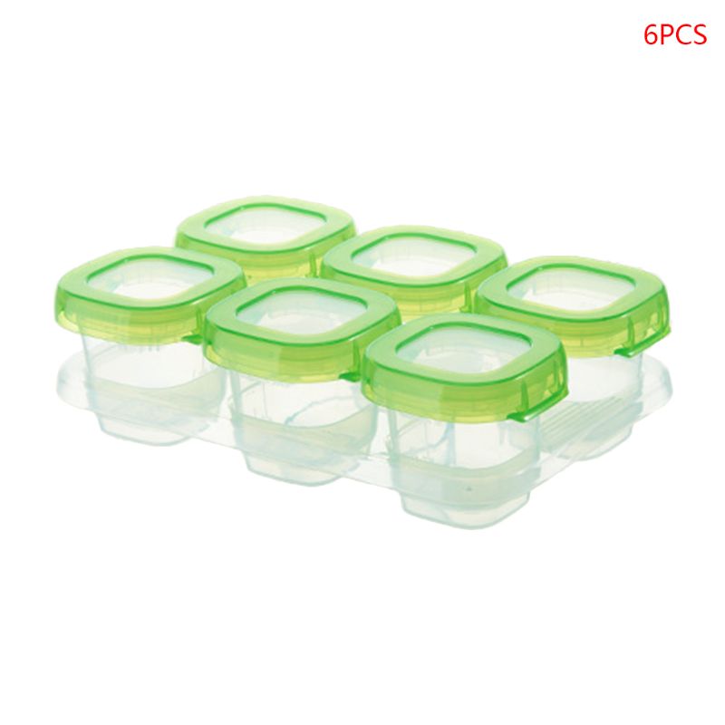 6Pcs Baby Plastic Food Containers Freezer Storage Box Mini Weaning Freezing Case