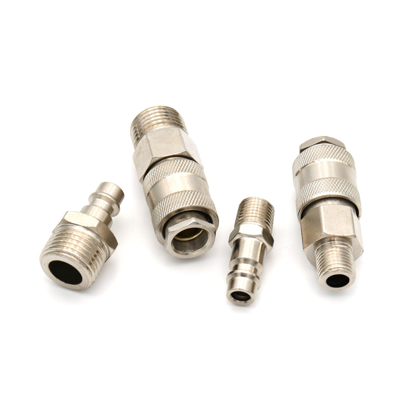 Raccord pneumatique de Type ue, norme européenne 1/4 3/8 1/2, connecteur fileté mâle à dégagement rapide, coupleur pour compresseur d'air