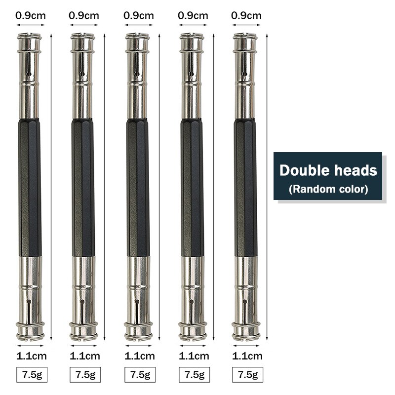 Adjustable Single/Dual Head Pencil Extender Holder Metal/Wood Extension Rod Round/Triangle/Hexagonal Pencils Connect Penholder: Light Grey