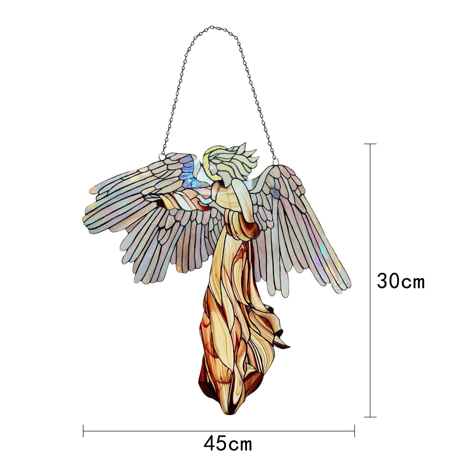 Home Decoration Angel Stained Glass Angel Wind Chimes Living Room Wind Chimes Hanging Decorations