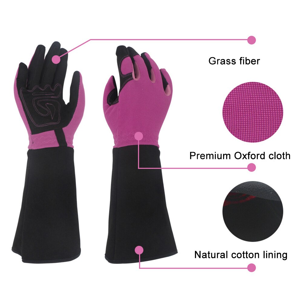 Guantes de jardinería de manga larga para hombre y mujer, herramientas antideslizantes de recorte al aire libre, a prueba de espinillas, poda de rosas, 1 par