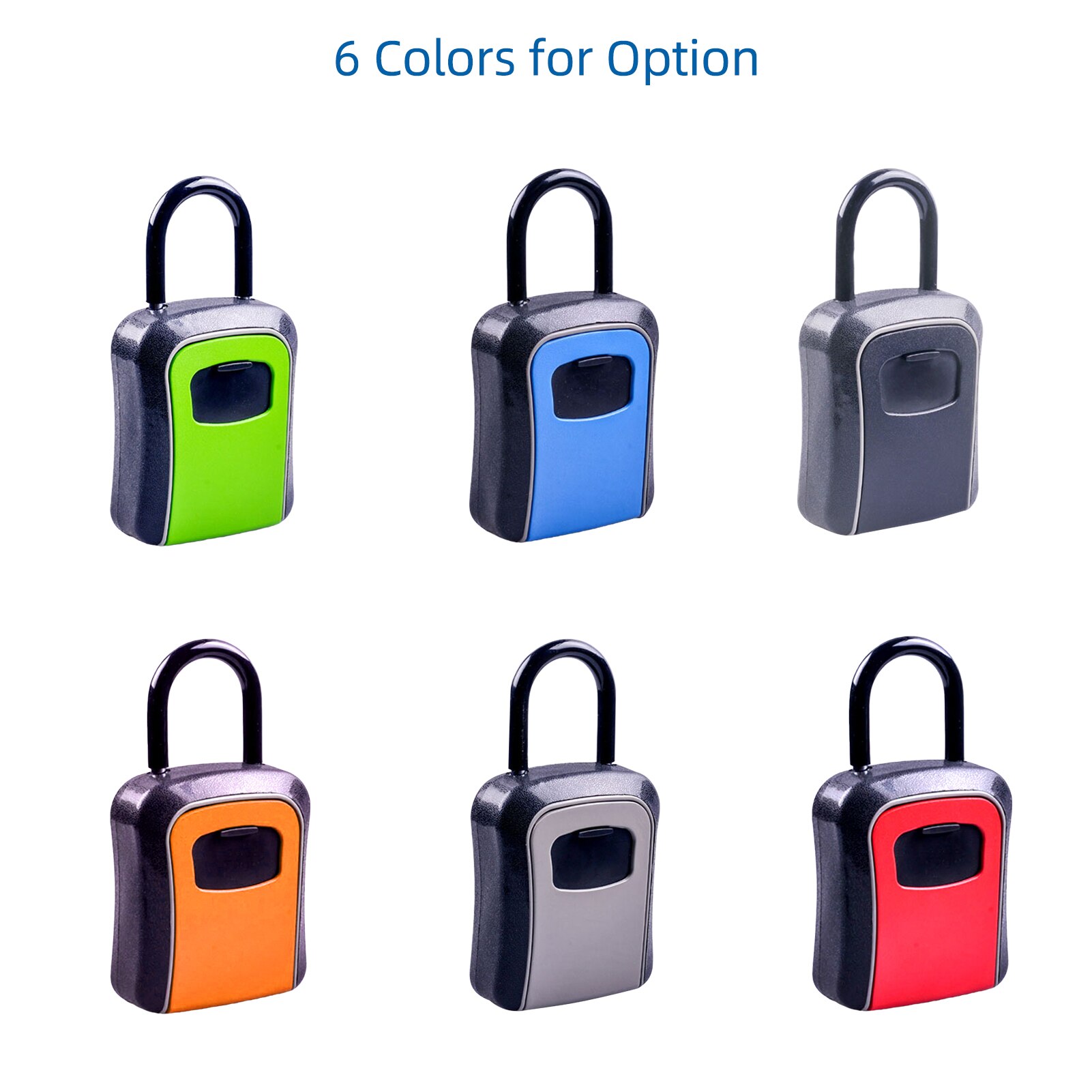 Key Storage Lock Box with Dust Cover Aluminum Alloy 4-Digit Combination Padlock Case Lockbox Key Safe Box Portable Storage