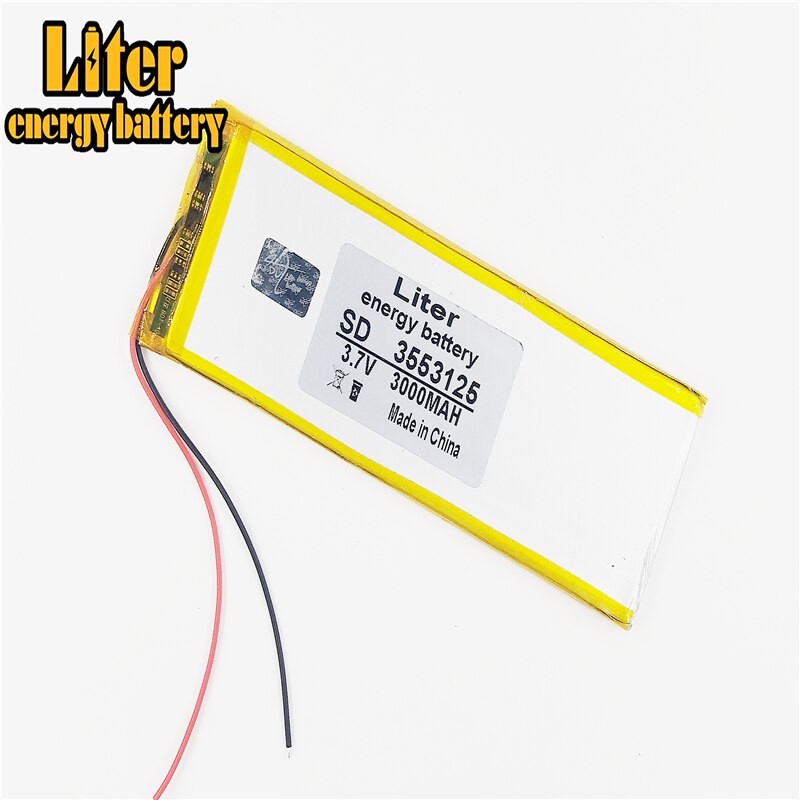 3.7V 3000Mah 3553125 Lithium Polymer Li-Po Oplaadbare Batterij Voor Mp4 Mp5 Gps Pad E-Book Tablet Pc powe