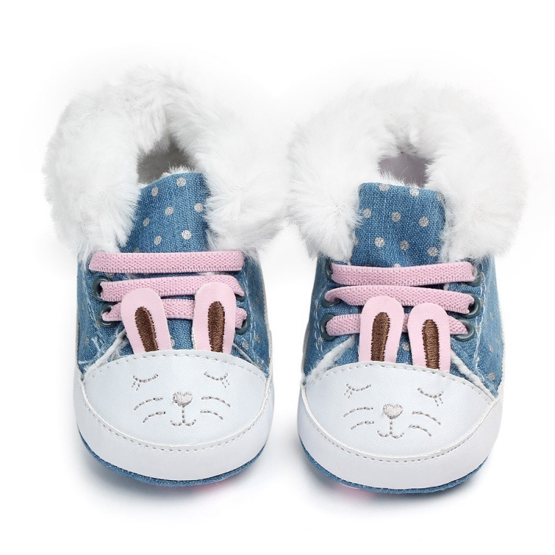 Varme baby piger støvler vinter nyfødte sko varme dot print spædbarn sne støvler plus fløjl baby sko 0-12 mhot