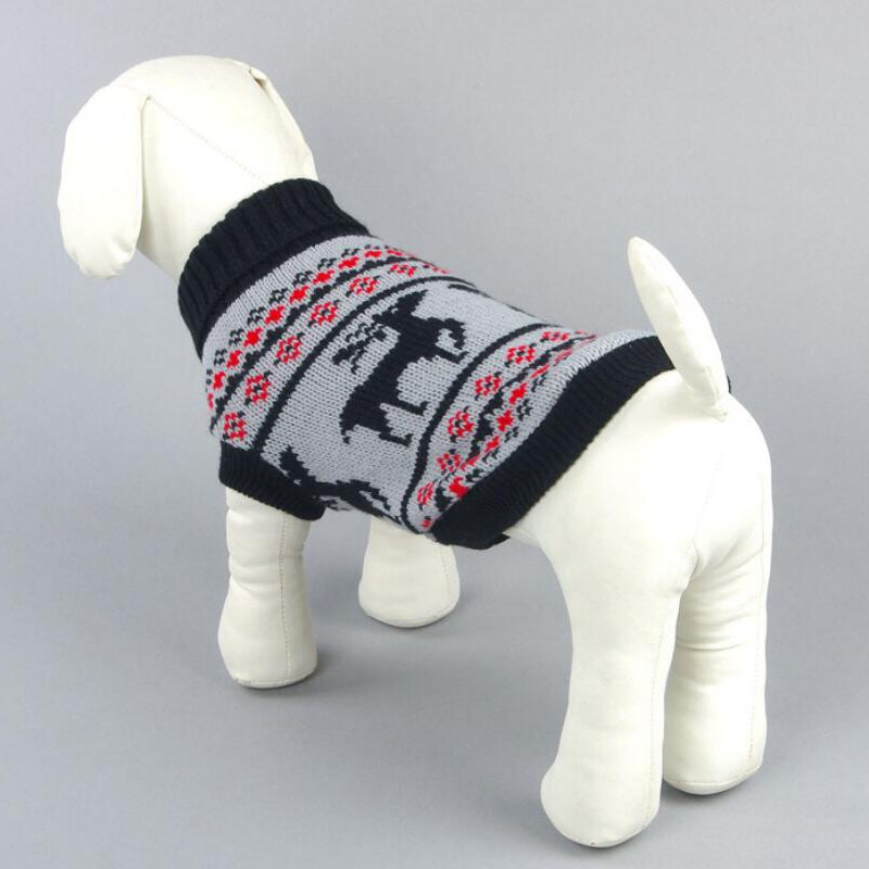 Kæledyrshund julesweater tøj jule vinter varm hvalp kat frakke jakke blødt striktøj til små mellemstore hunde