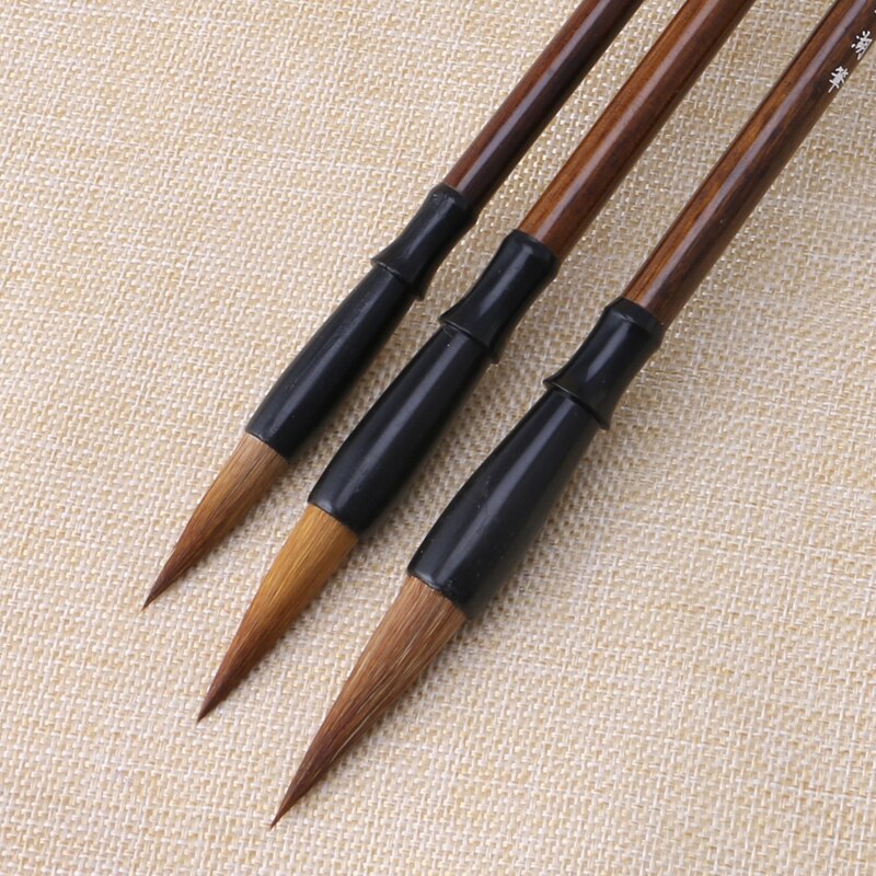 1PC Chinese Calligraphy Brushes Pen Wolf Hair Writing Brush Wooden Handle