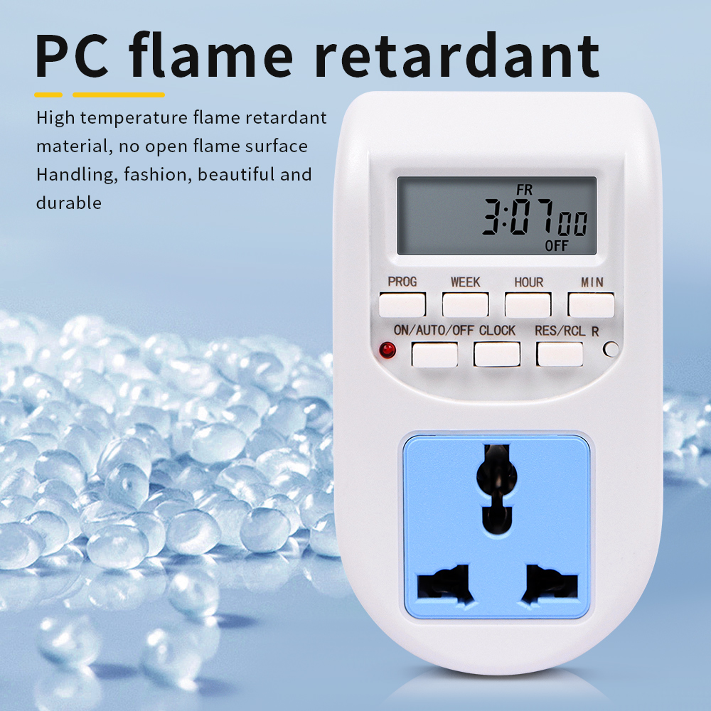 10A Digital Timer Switch Programmable Electronic Timing Socket Outlet Kitchen Appliance Hour Minute Weekly Time Control EU Plug