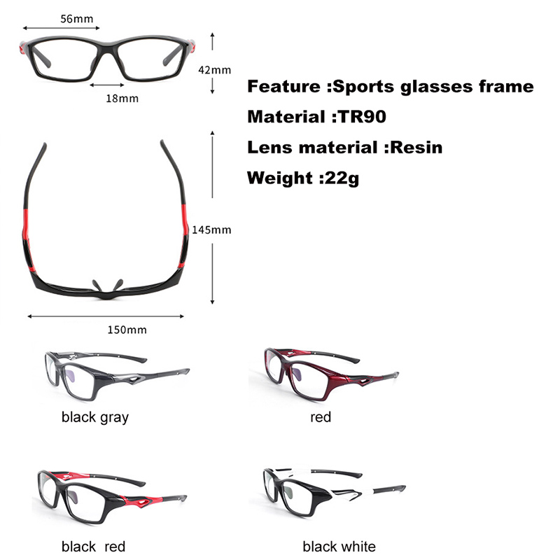 Sport Eyeglass Frames Myopia Glasses Optical Eyewear Frame TR-90 Rectangle Full Frames Eyewear Glasses