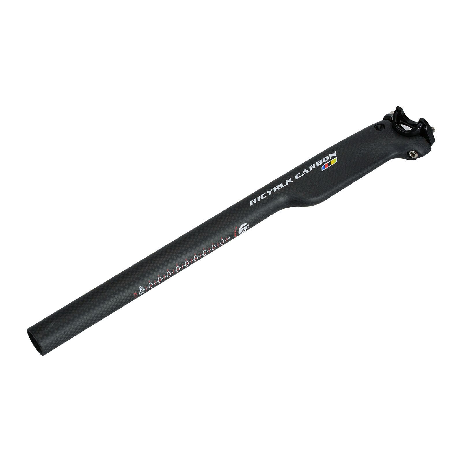 Tija de sillín de fibra de carbono para bicicleta de carretera, poste de asiento de viento de corte, /27,2/30,8x31,6/350mm, 3K, 400