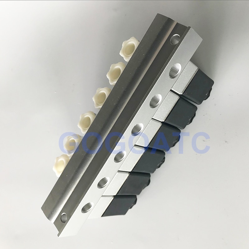 2 way valve 6W Pneumatic Aluminium solenoid valve sets 2V025-06/08 Port 1/8 1/4 BSP pushfit fittings 6mm electric valve manifold