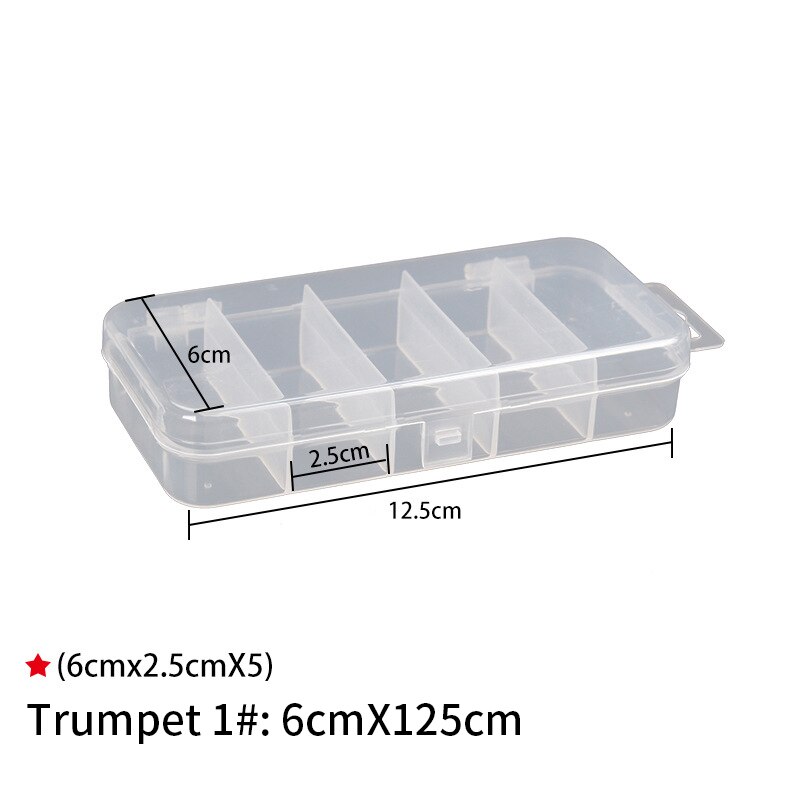 Caja de almacenamiento de plástico para anzuelos de pesca, caja cuadrada para accesorios, aparejos de pesca al aire libre, 5 compartimentos