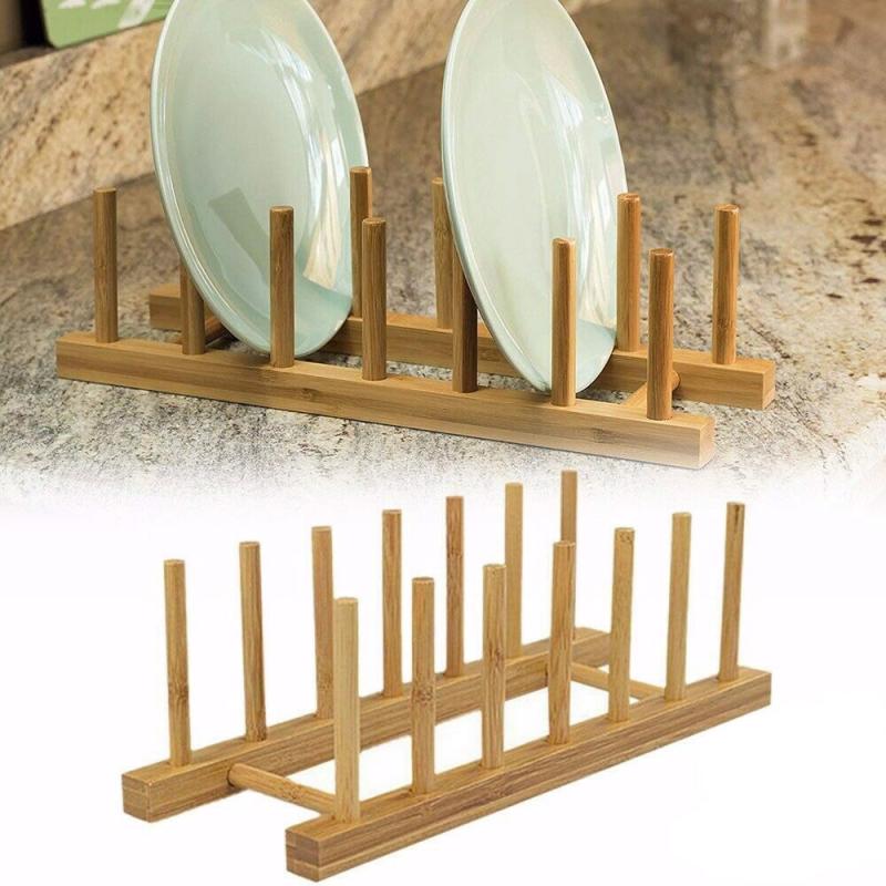 Kitchen Dish Drain Bamboo Rack Multiple Function Storage Organizer Dish Plate Drying Rack Shelf Plate Cups Stand Drainer Holder