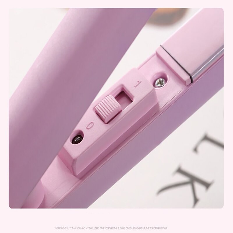 Mini Hair Curler 2 in 1 Hair Straightener Ceramic Electronic Fast Heating Straightening Iron&Curling Iron Styling Tool Dry & Wet