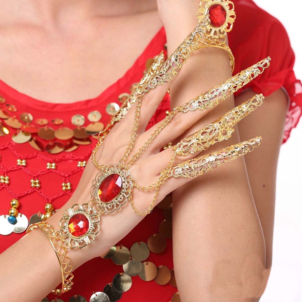Pulsera de dedo hueca de Metal con diamantes de imitación para mujeres y niñas, joyería, 1 Uds.