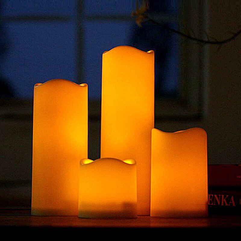 Battery Operated Led Candle Made By Plastic White Candle Lamp For Halloween Christmas Decorative Wedding Decoration