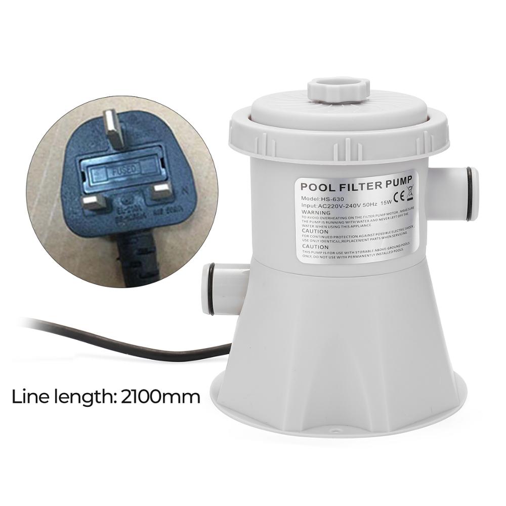 Electric Swimming Pool Filter Pump Reusable Practical Swimming Pool Filter Water Purifier Easy to Install: UK Plug