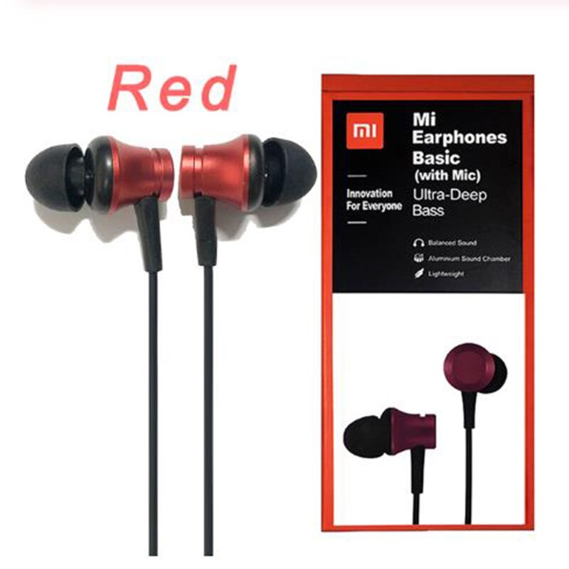 Xiaomi Piston 3 Oortelefoon Mi Verse 3.5Mm In-Ear Oortelefoon Met Microfoon Voor Mi CC9 CC9e Redmi Note 8 8pro K20 K30 Pro Samsung Huawei: Red