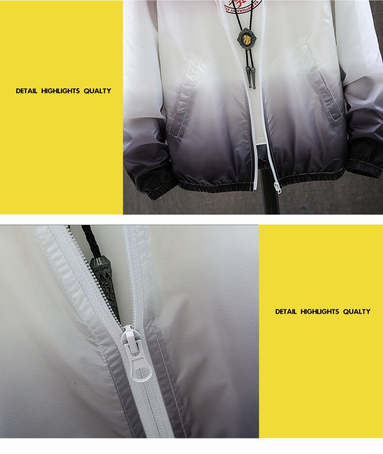 Veste d'été ultrafine pour homme, vêtement d'extérieur résistant au soleil, respirant, dégradé de couleurs, capuche, protection UV, coupe-vent,