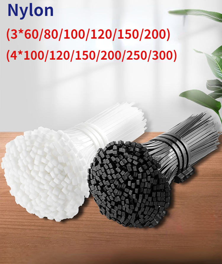 3M 4M 50/szt. Plastikowe opaski kablowe z nylonu samoblokujące czarne biały kabel opaski zaciskowe opaski zaciskowe