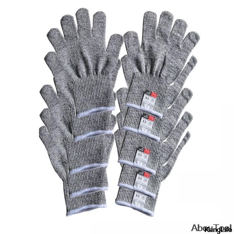 Corte luvas resistentes corte à prova luvas kithchen jardim acessórios de trabalho anti-corte nível 5 luvas de trabalho de segurança hppe en388: 5 pairs / S