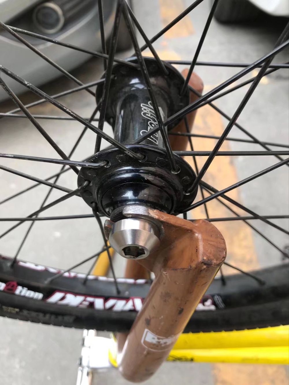 bmx hub titanium screw ti Axle Bolt heat-treqted super light 3/8 16g profile/Madera hub use