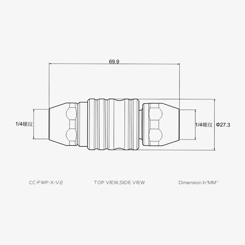 Bykski Water Valve G1/4&quot; ,PC Water Cooling Fluid Stop Pass Connector,Two Way Quick Disconnect Fittings ,CC-FWP-X-V2