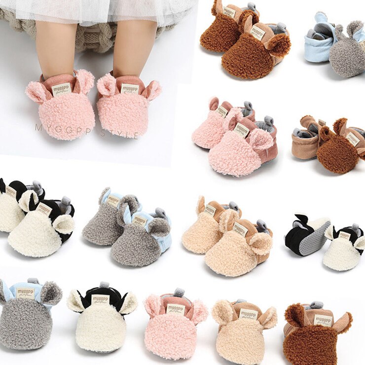 farfoot AU Toddler Girl snow Boots Shoes Newborn Baby Autumn Winter cotton Warm Soft Sole Plush Prewalker
