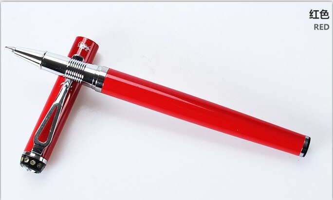 JINHAO 301 stylos à bille en métal de luxe bureau nom d'entreprise écriture argent Clip rouleau stylo à bille étudiant école papeterie Gel Pe: X
