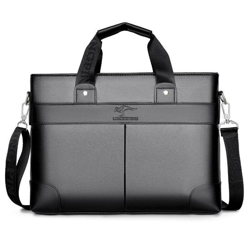 Portable Work Business Office Male Messenger Bag 5pcs/lot Soft Leather Briefcase Laptop Bags Casual Men 2 Set Handbag: E