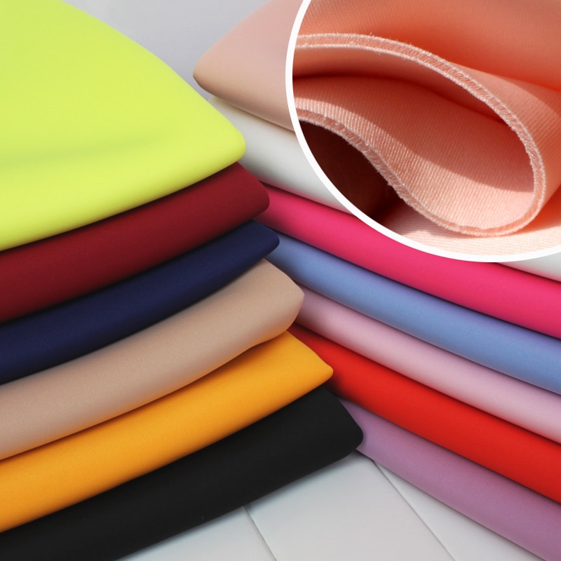 Sandwich spandex stof gebreide stof luchtlaag stof ruimte katoenen rok outfit honkbaljack 60 "breed verkocht per meter