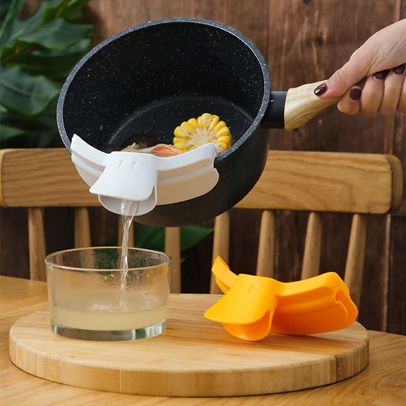 Duck Mouth Style Spill-proof Kitchenware And Pots Filter With Round Edge Diverter Duckbill Liquid Diverter Spout Soup Pot